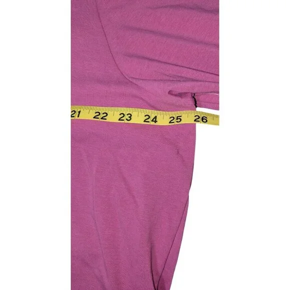 Avenue Women's Pink Long Sleeve Cotton Tee button Detail Neckline 22/24W - Picture 6 of 9